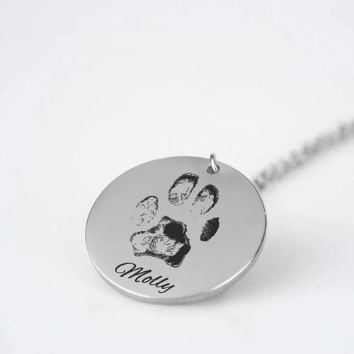 18K Gold Plated Custom Pet Paw Print Necklace