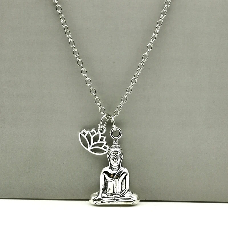 Buddha Lotus Flower Necklace | Spiritual Pendant for Women & Men