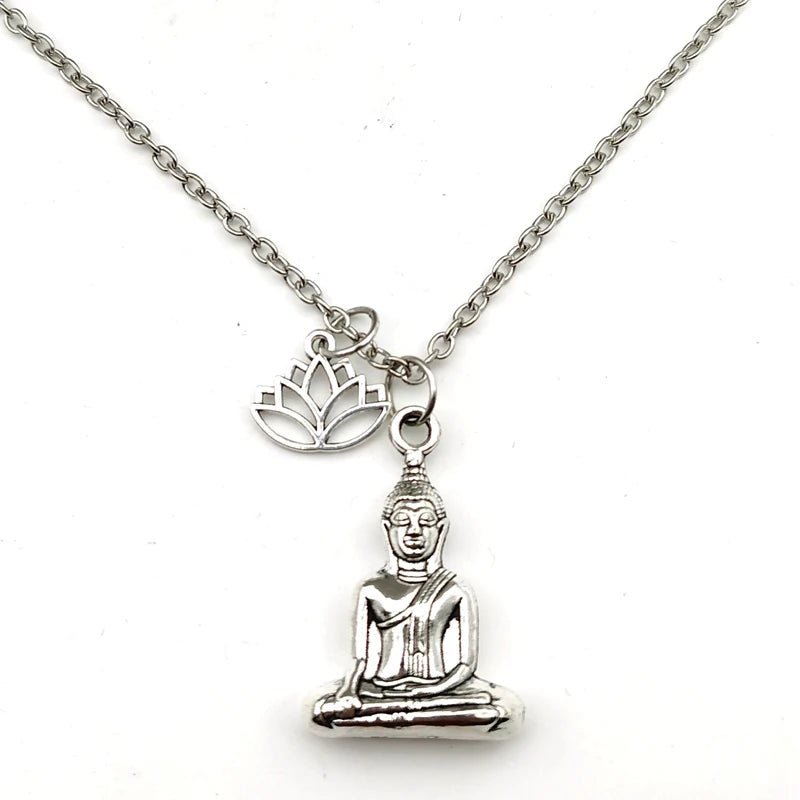 Buddha Lotus Flower Necklace | Spiritual Pendant for Women & Men