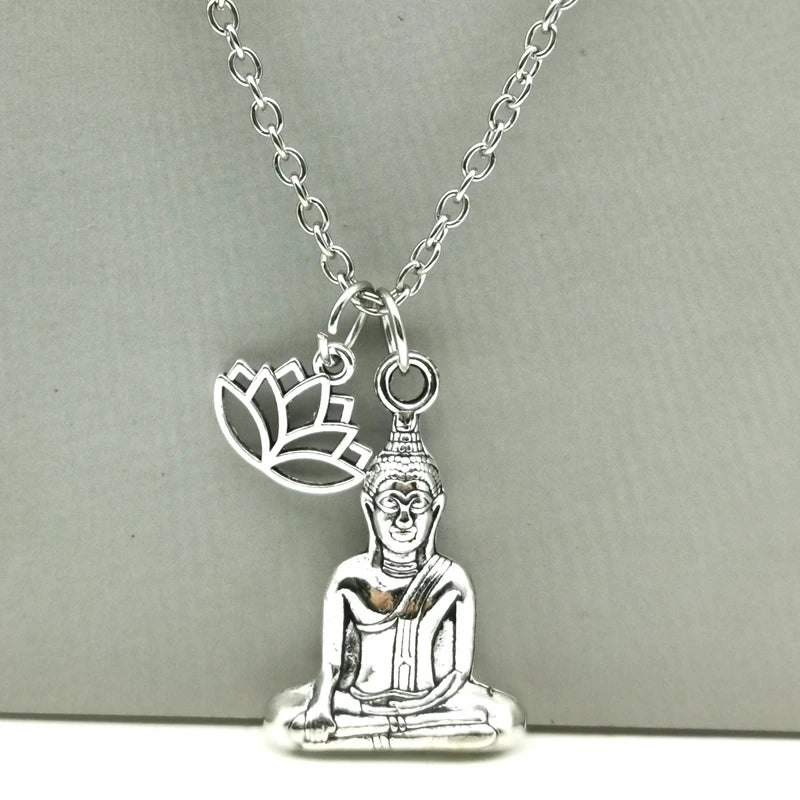 Buddha Lotus Flower Necklace | Spiritual Pendant for Women & Men